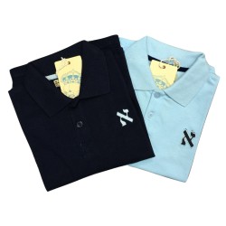 polo avec logo ciel manches longues