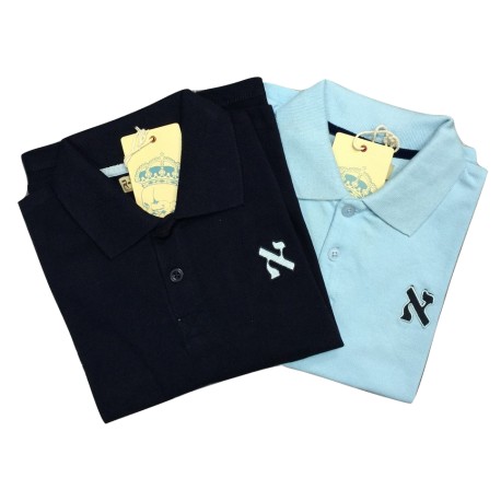 polo avec logo ciel manches longues